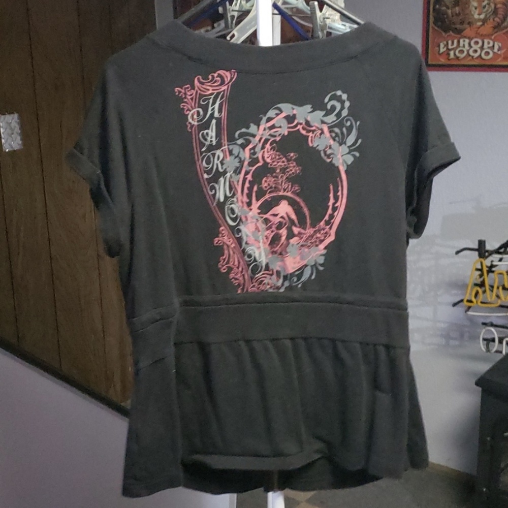 Black zip up short sleeve with harmony logo - Picture 2 of 3